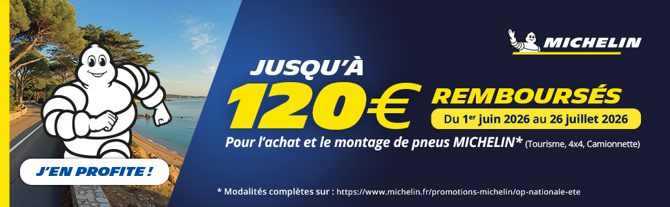 Jusqu’à 120 € remboursés sur vos pneus Michelin