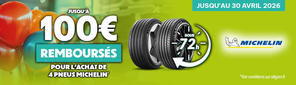 GO LES PROMOS - JUSQU’A 100€ OFFERTS EN 72 HEURES POUR L’ACHAT DE 4 PNEUS MICHELIN