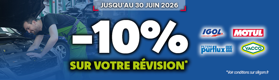 10% de remise sur le forfait révision chez SiliGom