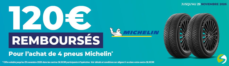 Jusqu’à 120 € remboursés sur vos pneus Michelin !