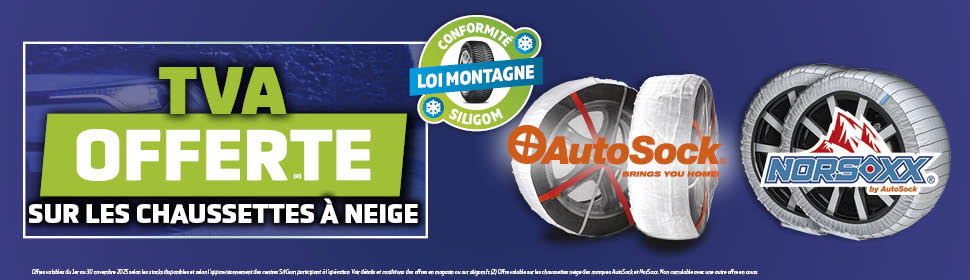 TVA OFFERTE SUR LES CHAUSSETTES A NEIGE AUTOSOCK ET NORSOXX