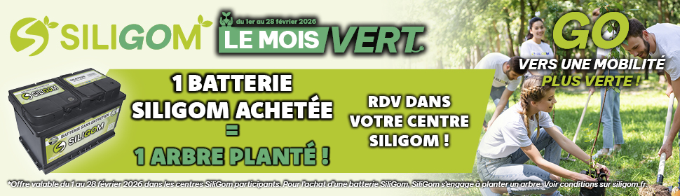 1 batterie SILIGOM achetée = 1 arbre planté !