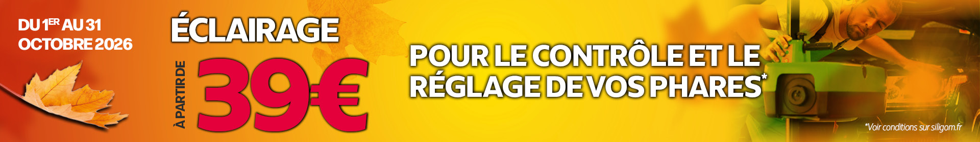 A partir de 39€ pour le contrôle et le réglage de vos phares